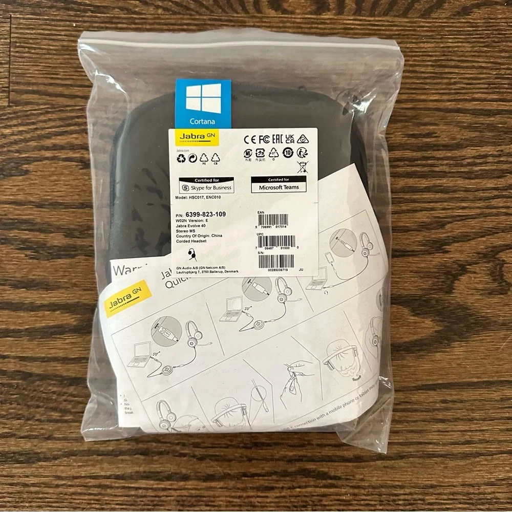 NIB Jabra Evolve 40 MS Mono Headset